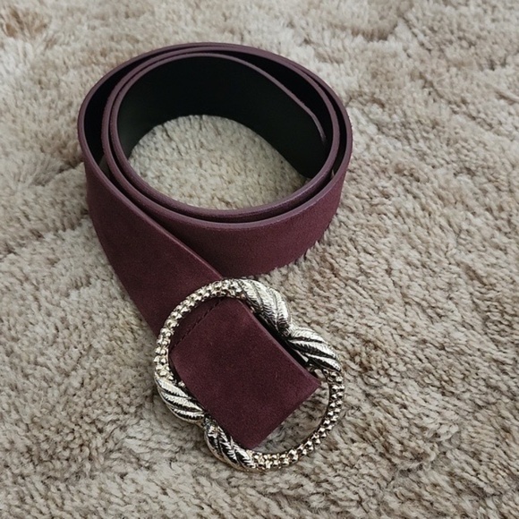 Sezane Accessories - Sezane Artemis Waist Belt, Cassis Colorway, Cow Leather, Gold tone Buckle.